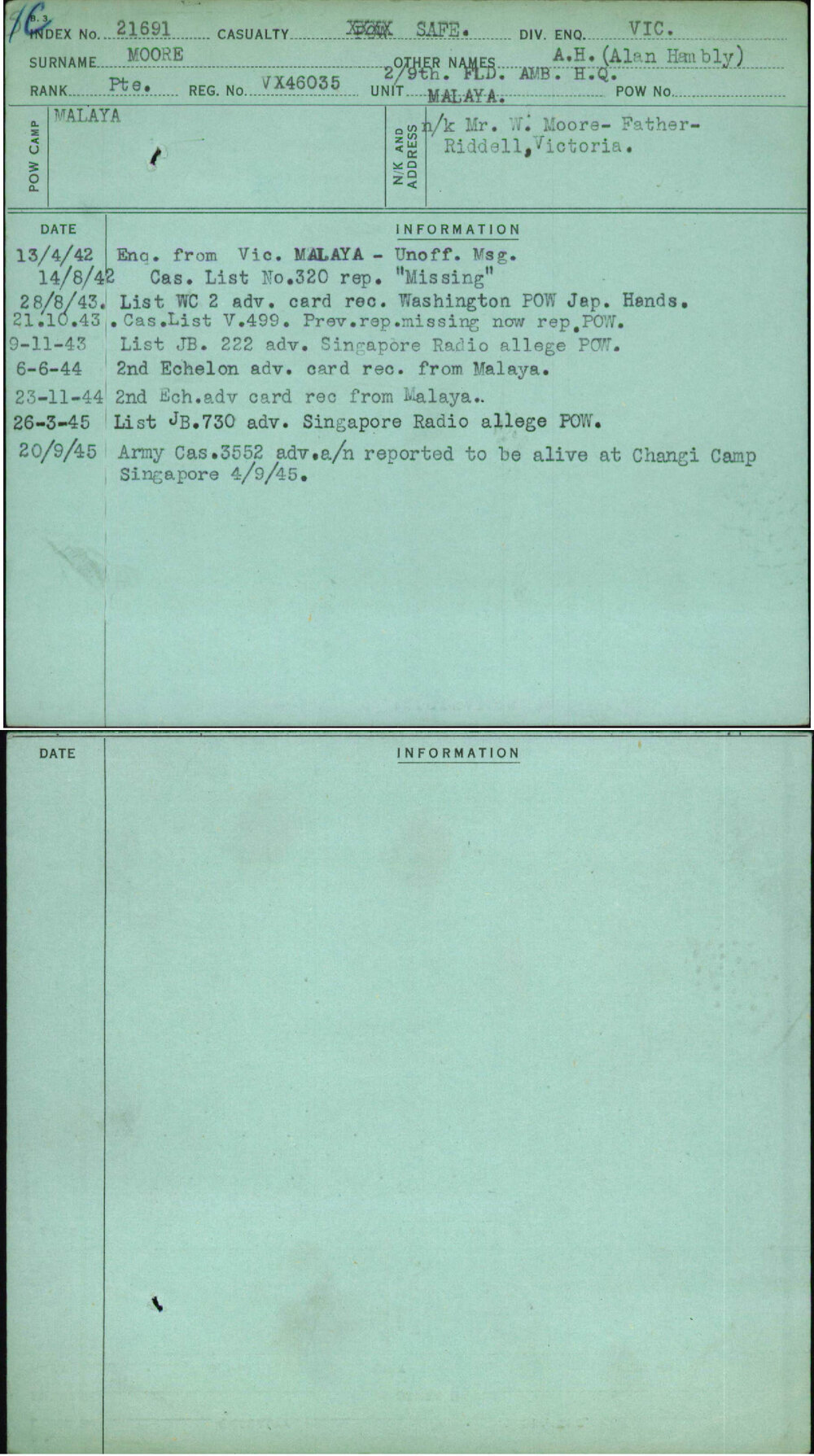 Moore, A H (Alan Hambly), VX46035