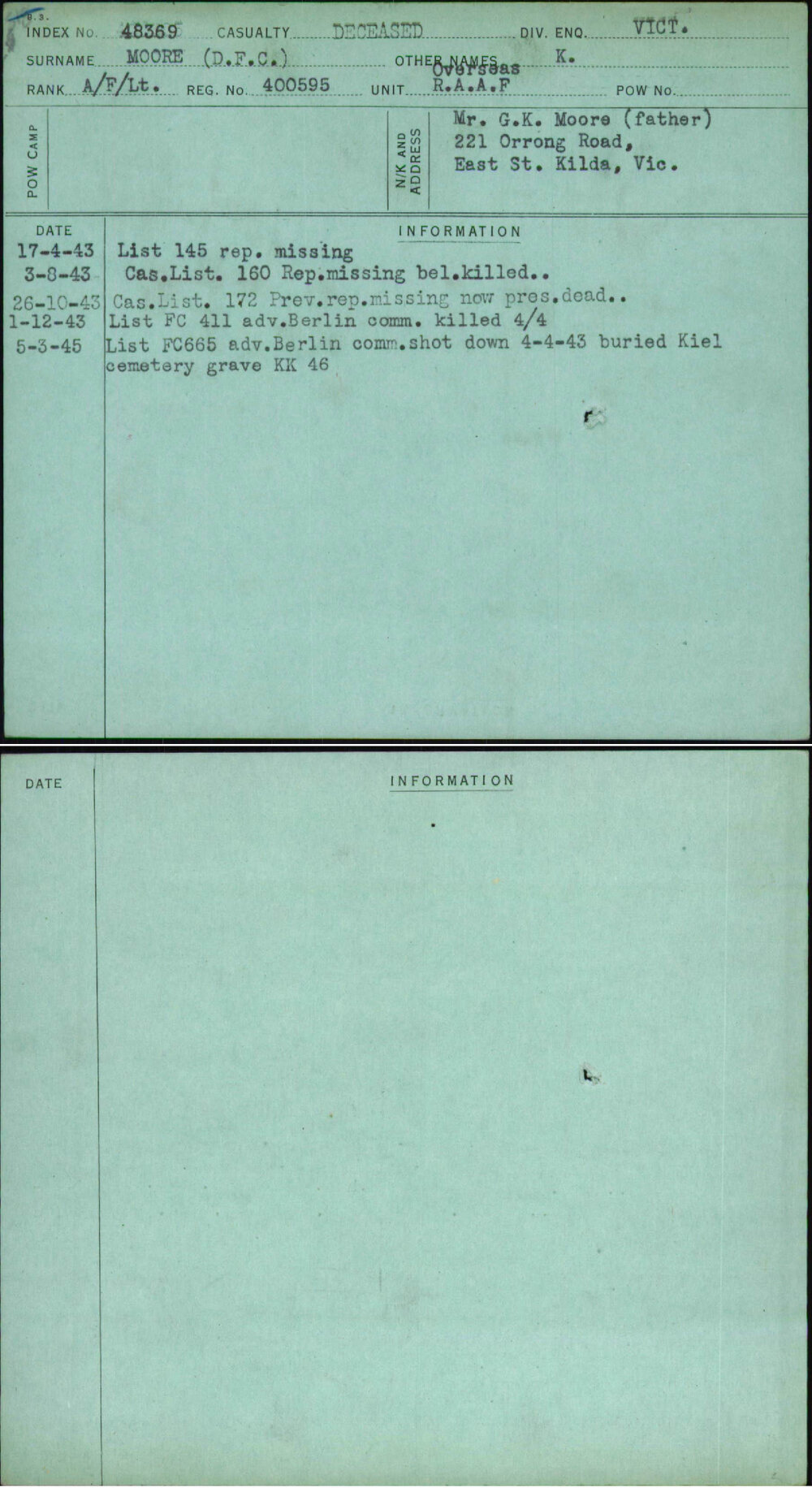 Moore (Dfc), K, 400595