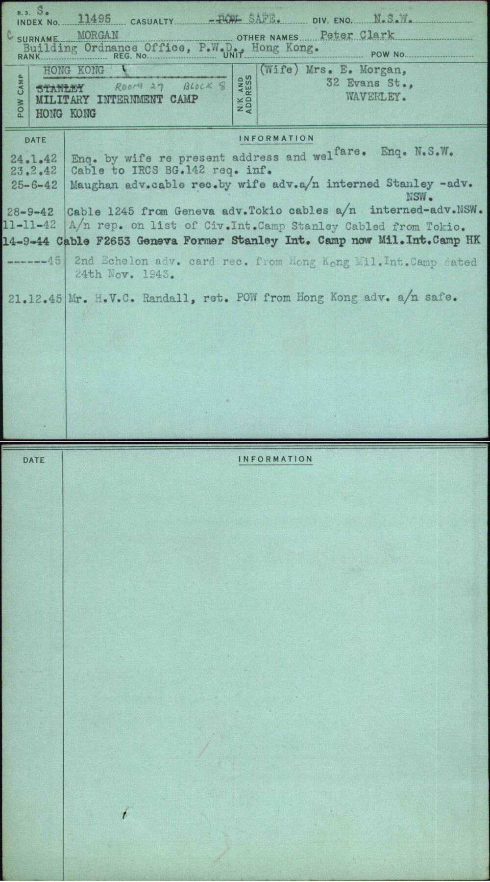 Morgan, Peter Clark, [No Service Number]