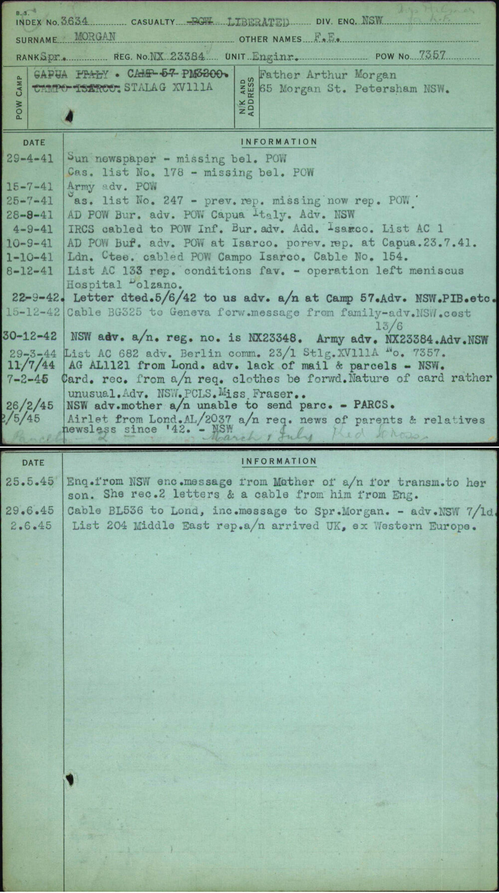 Morgan, F E, NX23384