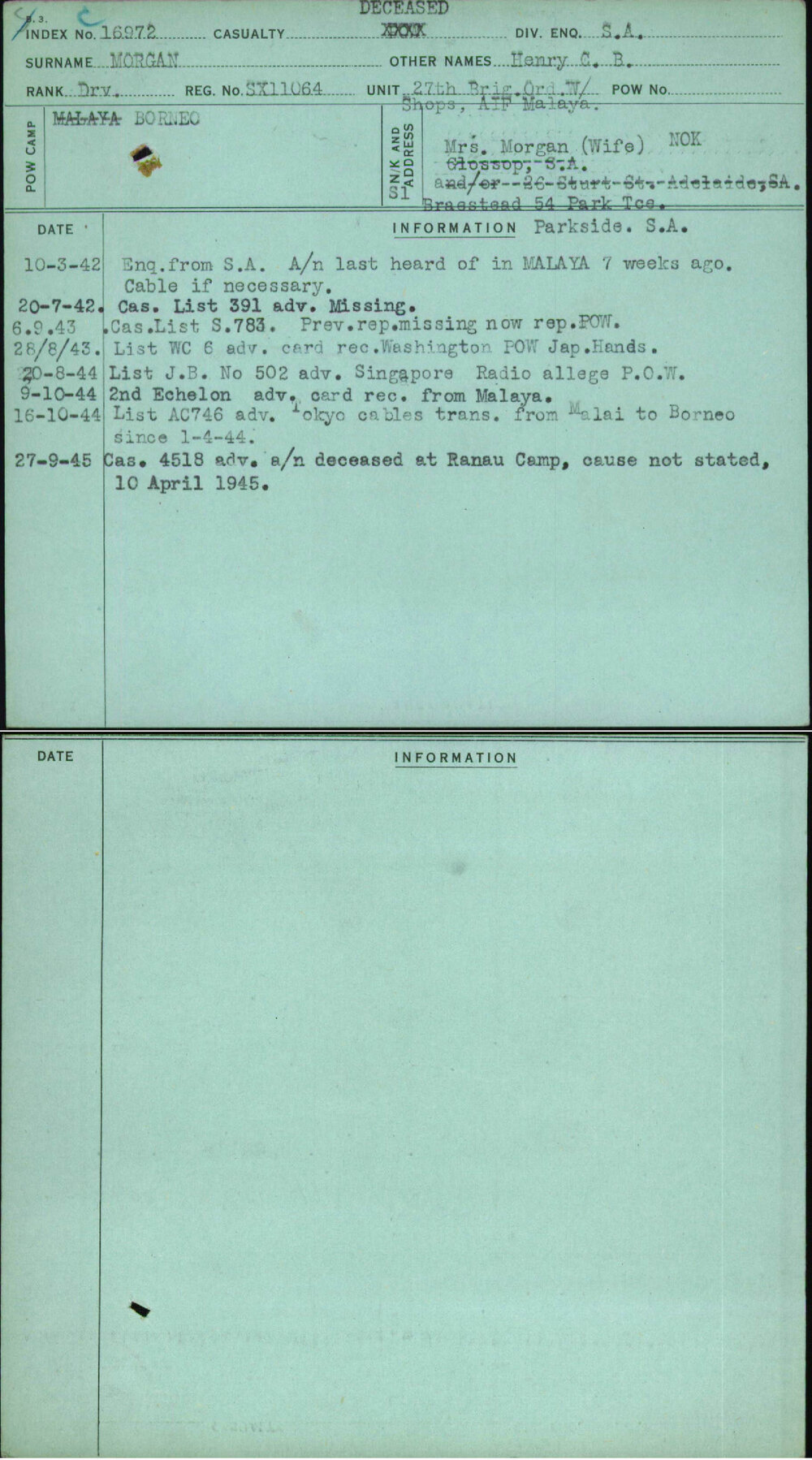 Morgan, Henry C B, SX11064