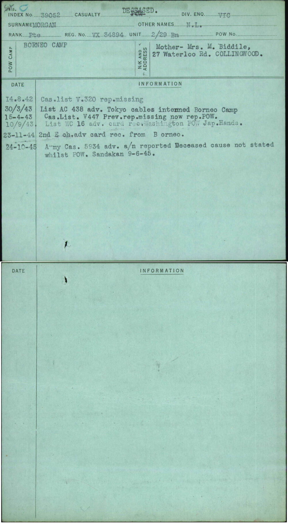 Morgan, N L, VX34894