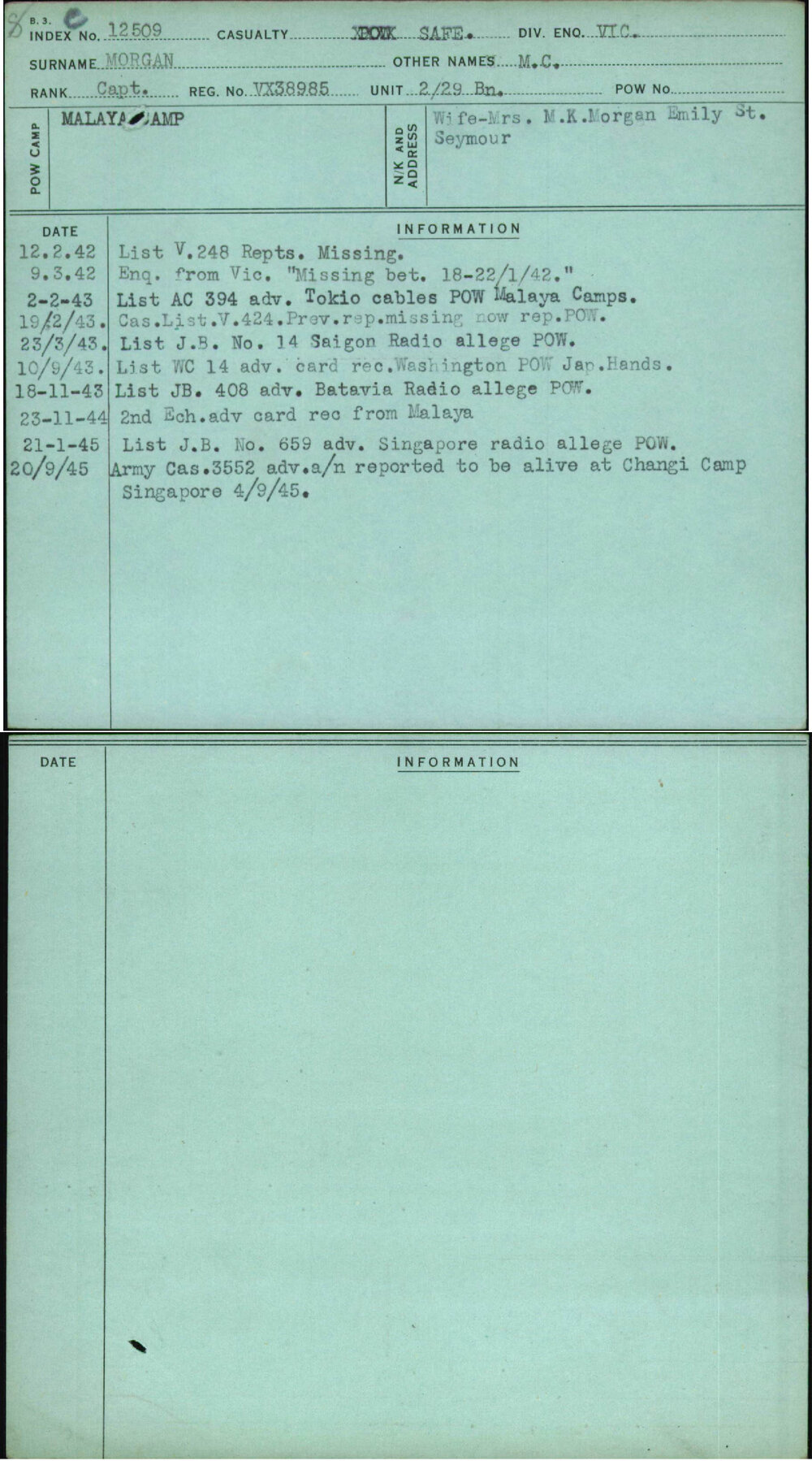 Morgan, M C, VX38985