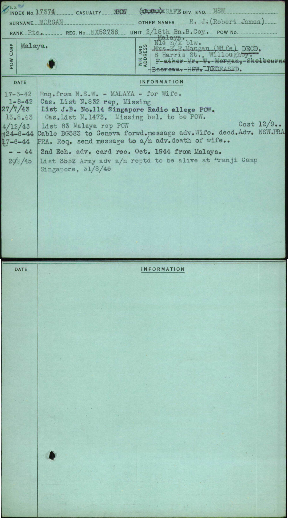 Morgan, R J (Robert James), NX52736