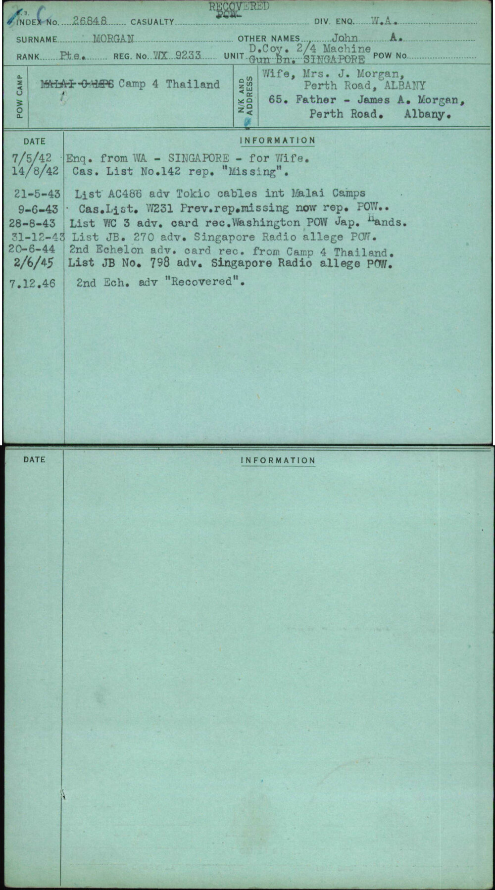 Morgan, John A, WX9233