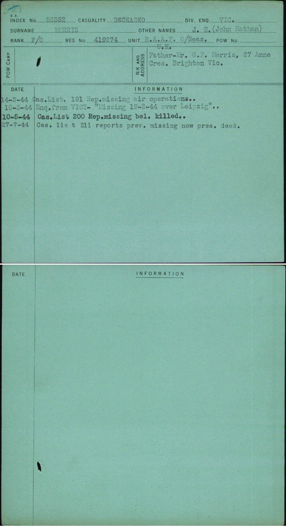 Morris, J N (John Nathan), 419274