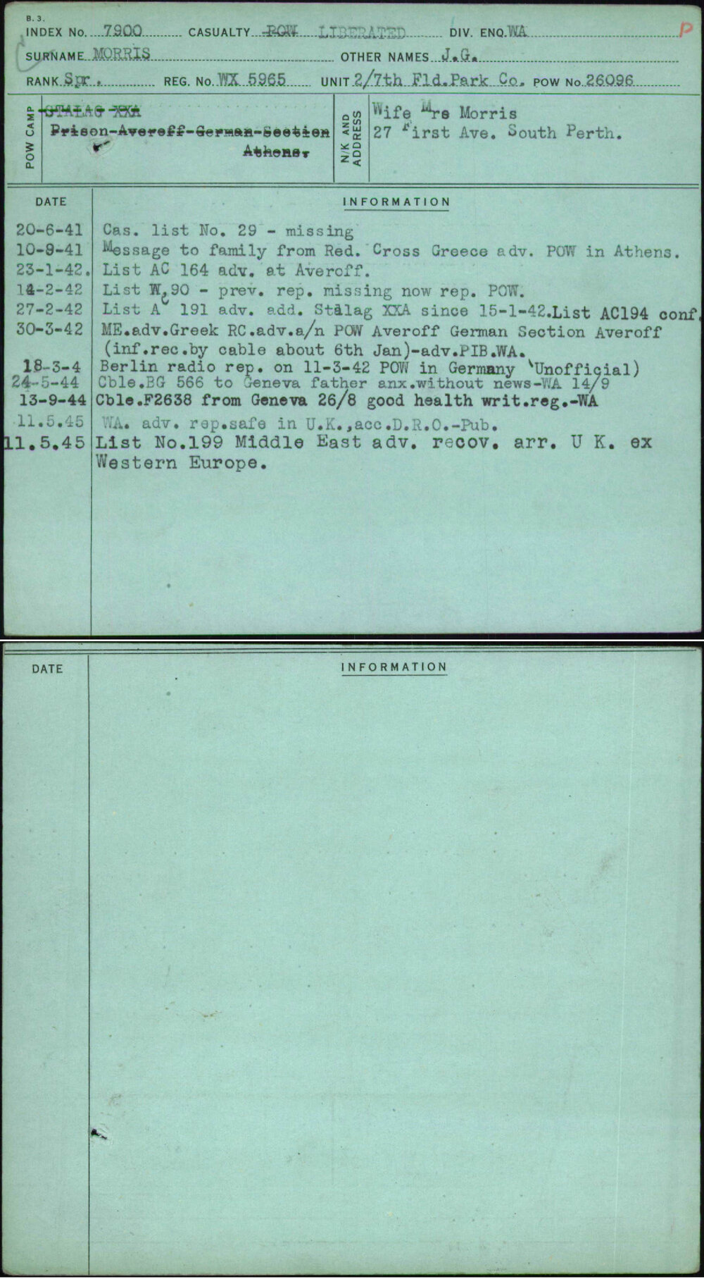 Morris, J G, WX5965