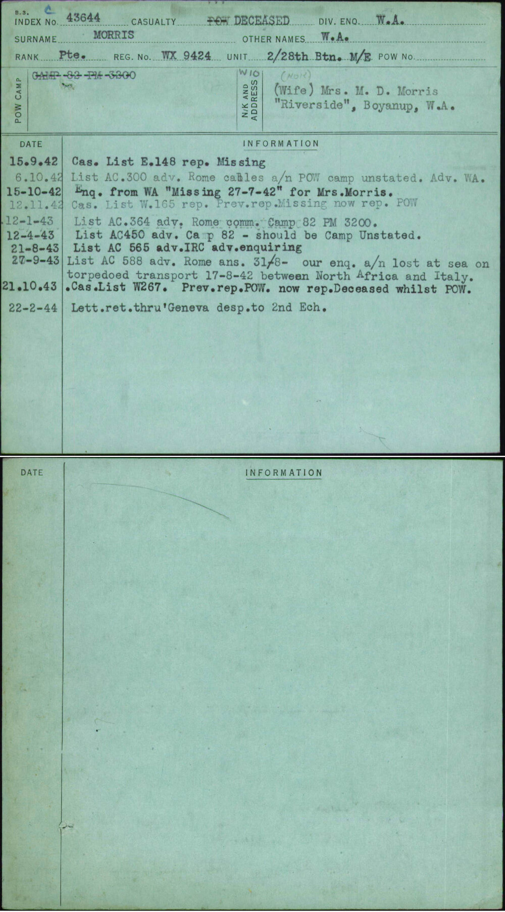 Morris, W A, WX9424