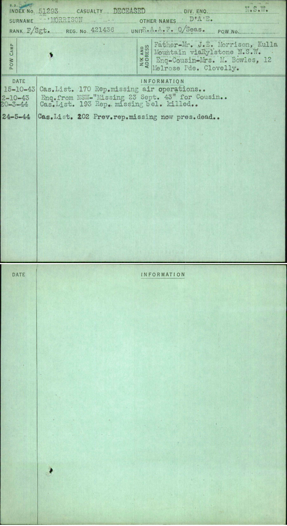 Morrison, D A E, 421436