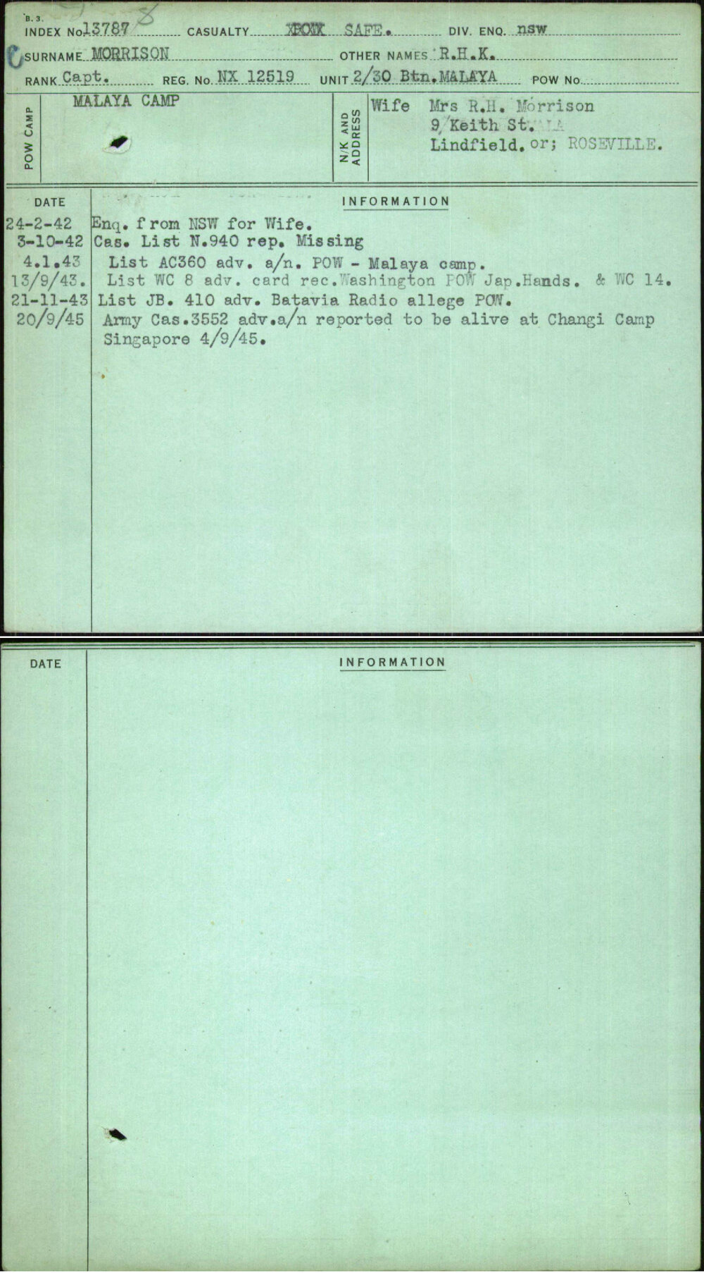 Morrison, R H K, NX12519