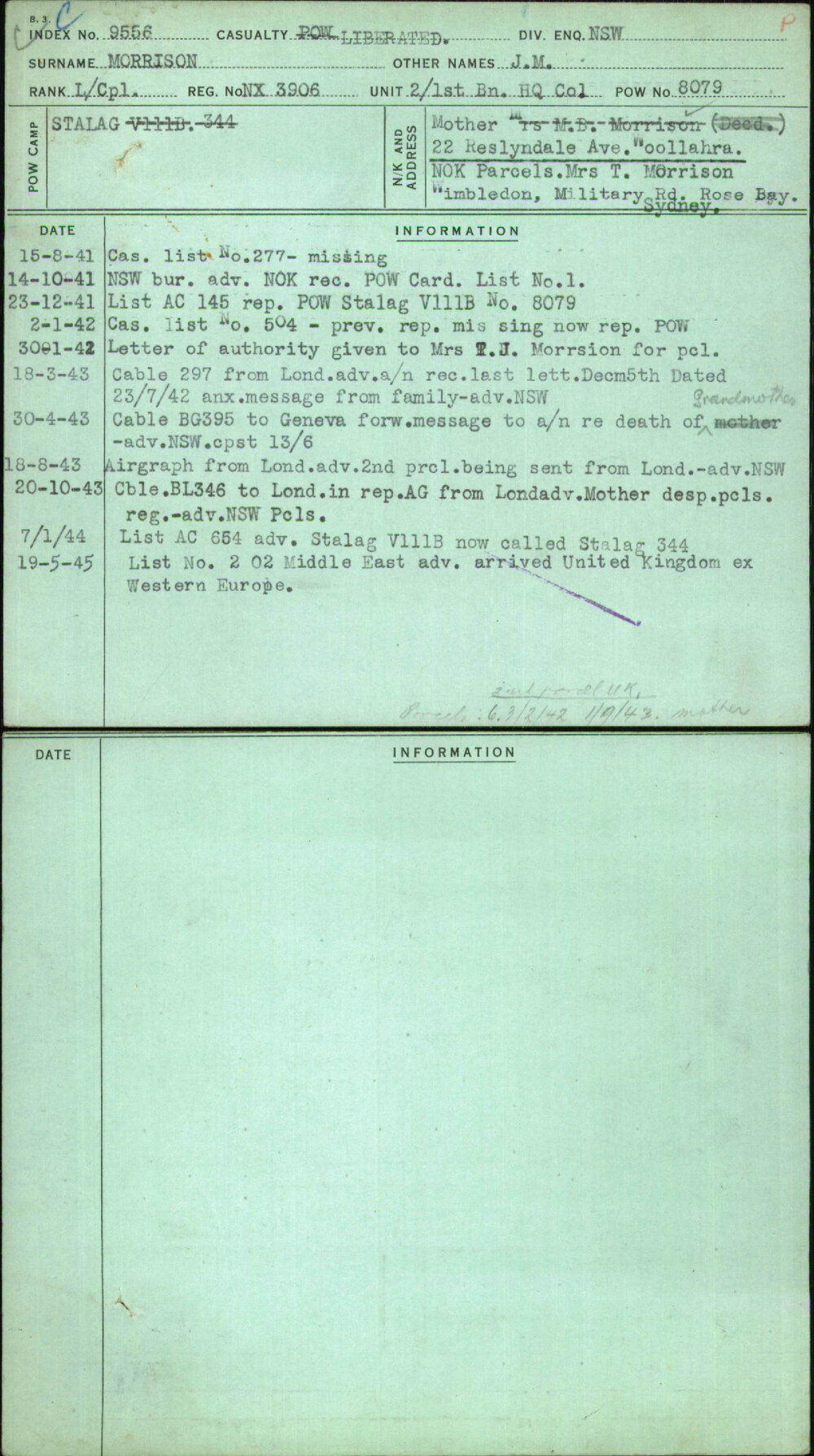 Morrison, J M, NX3906