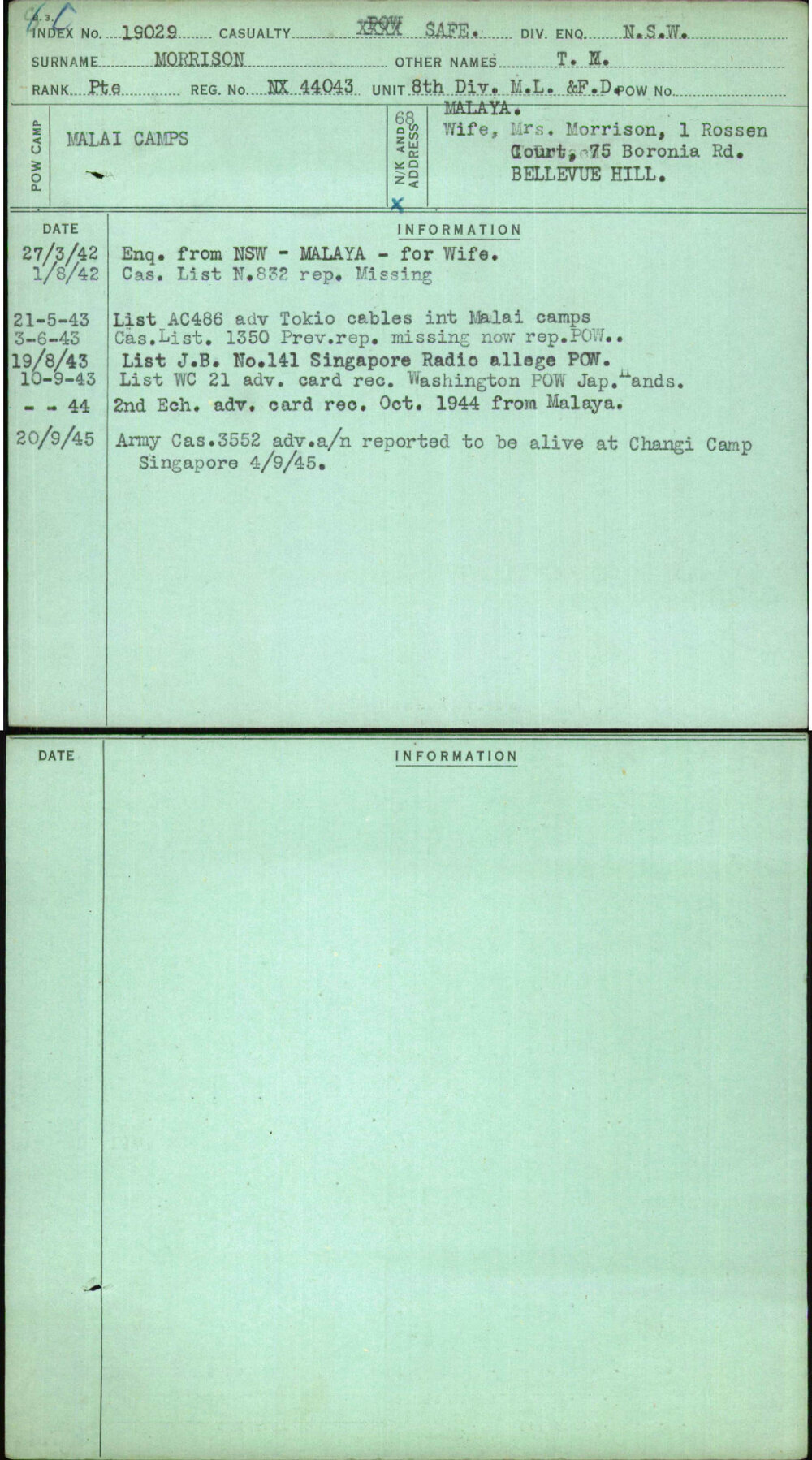 Morrison, T M, NX44043