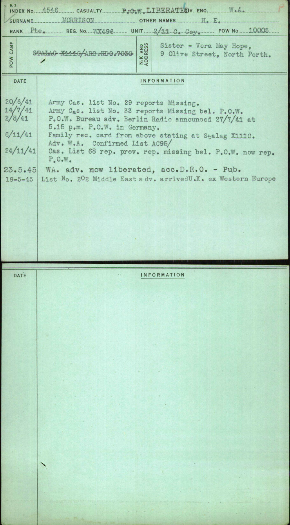 Morrison, H E, WX496