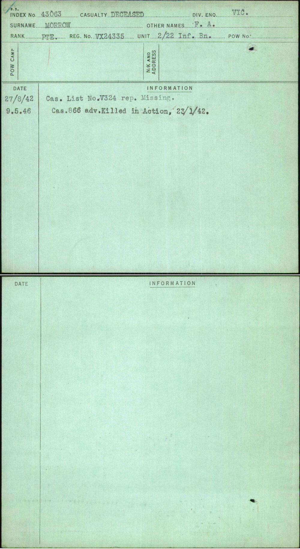 Morrow, F A, VX24335