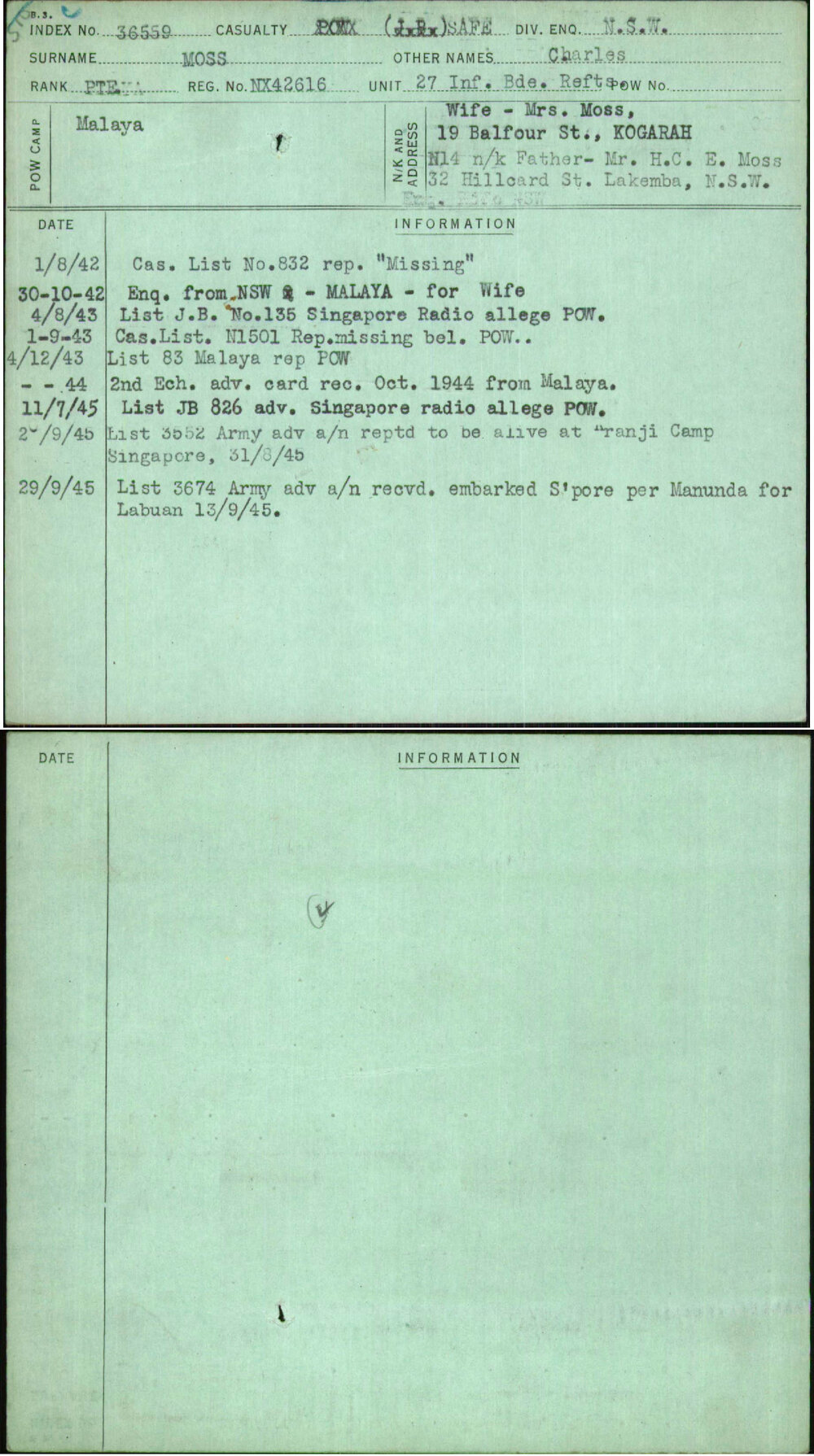 Moss, Charles, NX42616