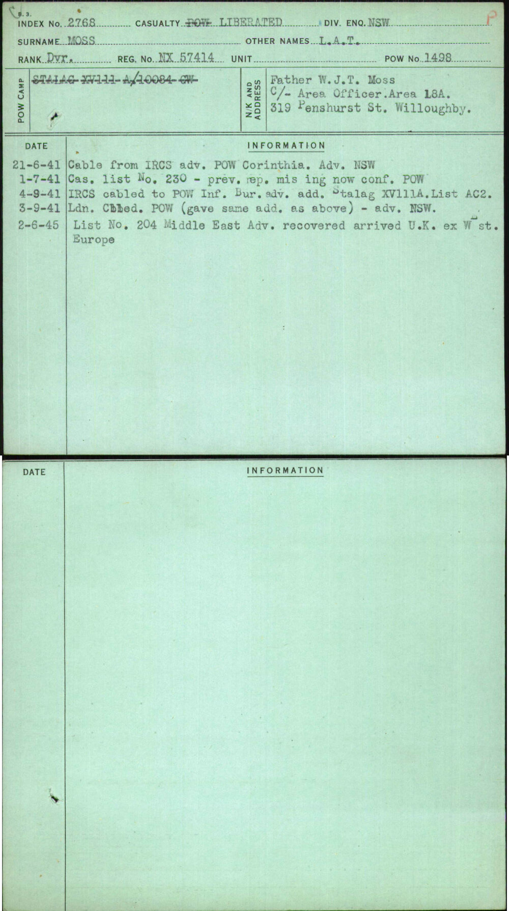 Moss, L A T, NX57414