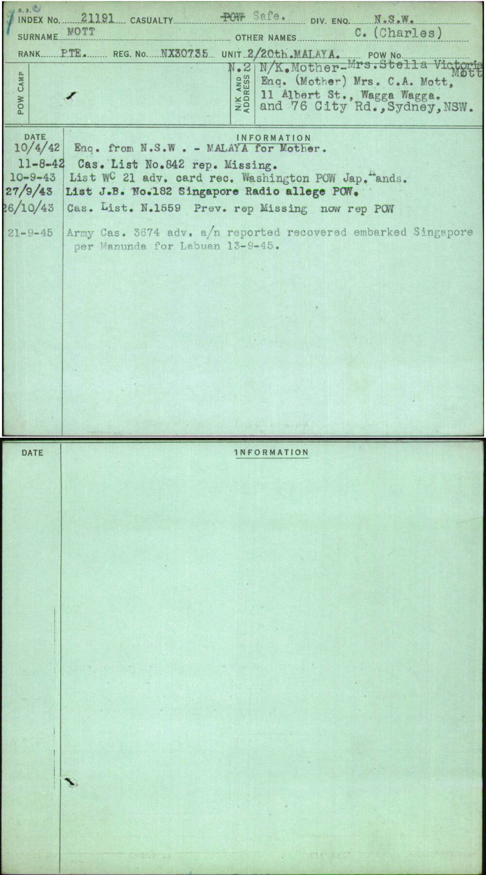 Mott, C (Charles), NX30735