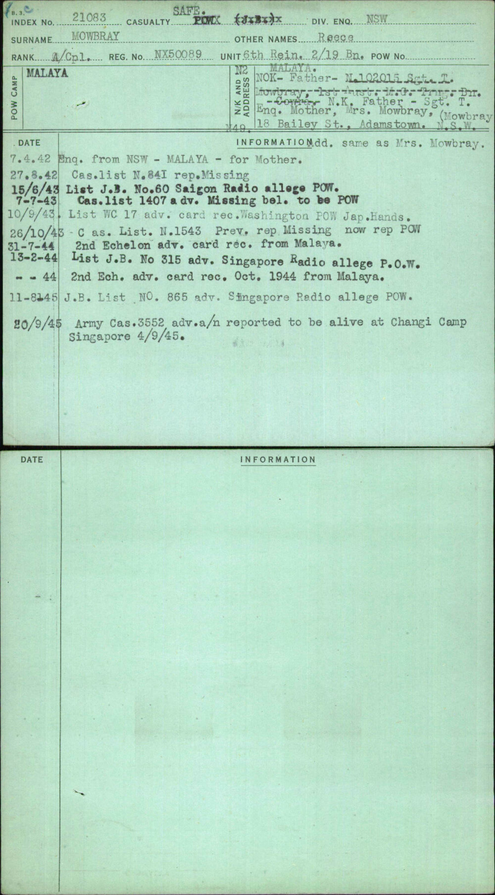 Mowbray, Reece, NX50089