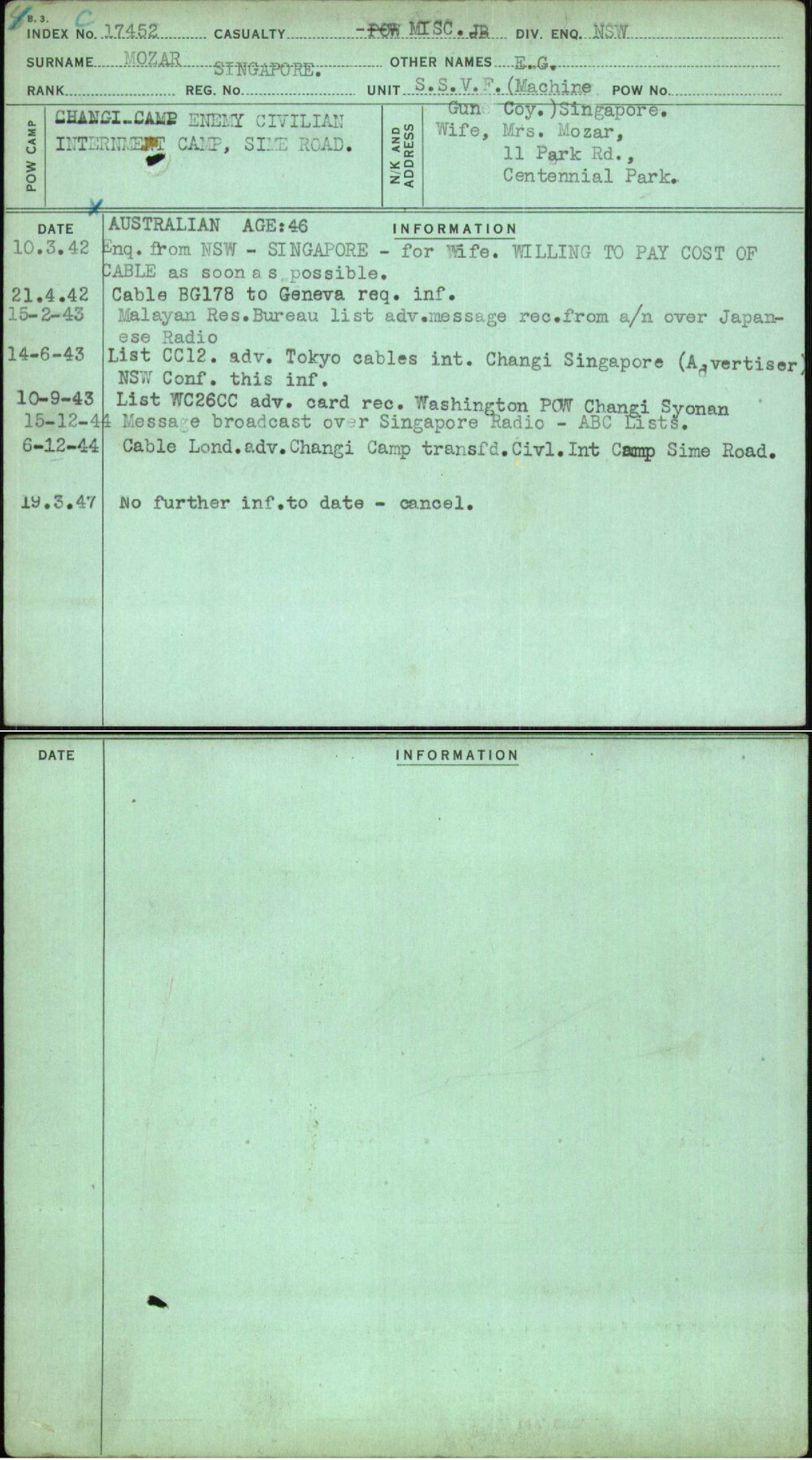 Mozar, E G, Singapore