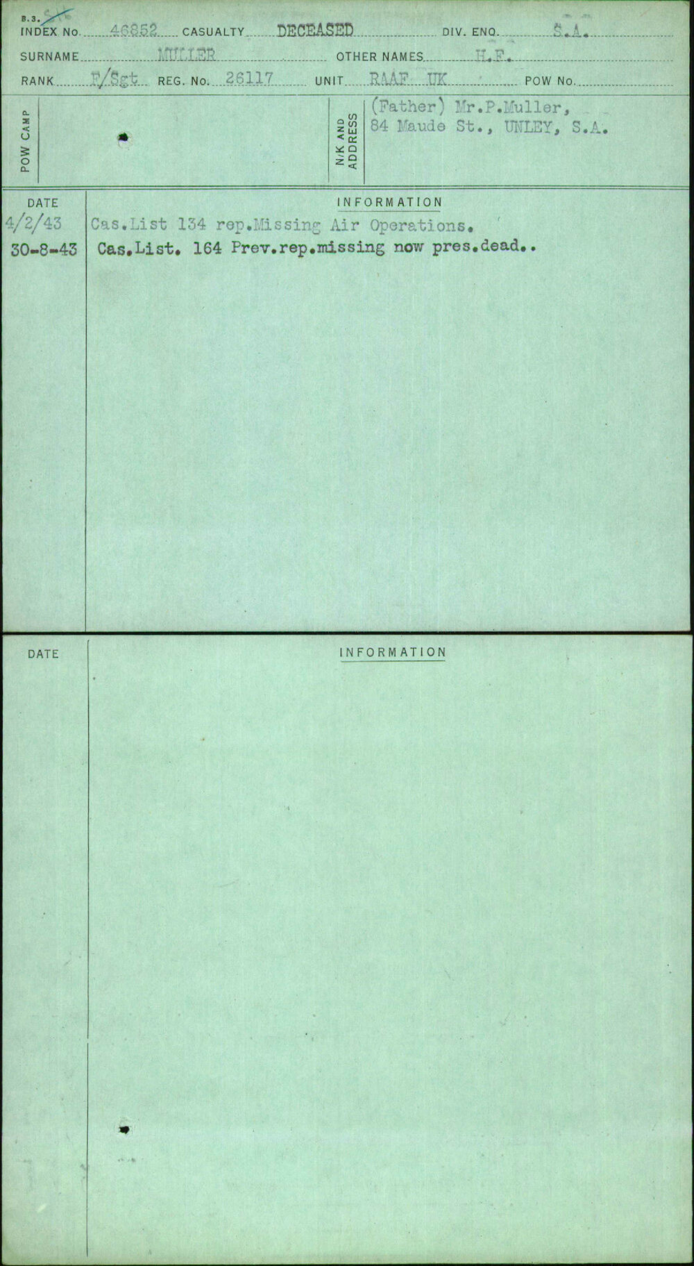 Muller, H F, 26117