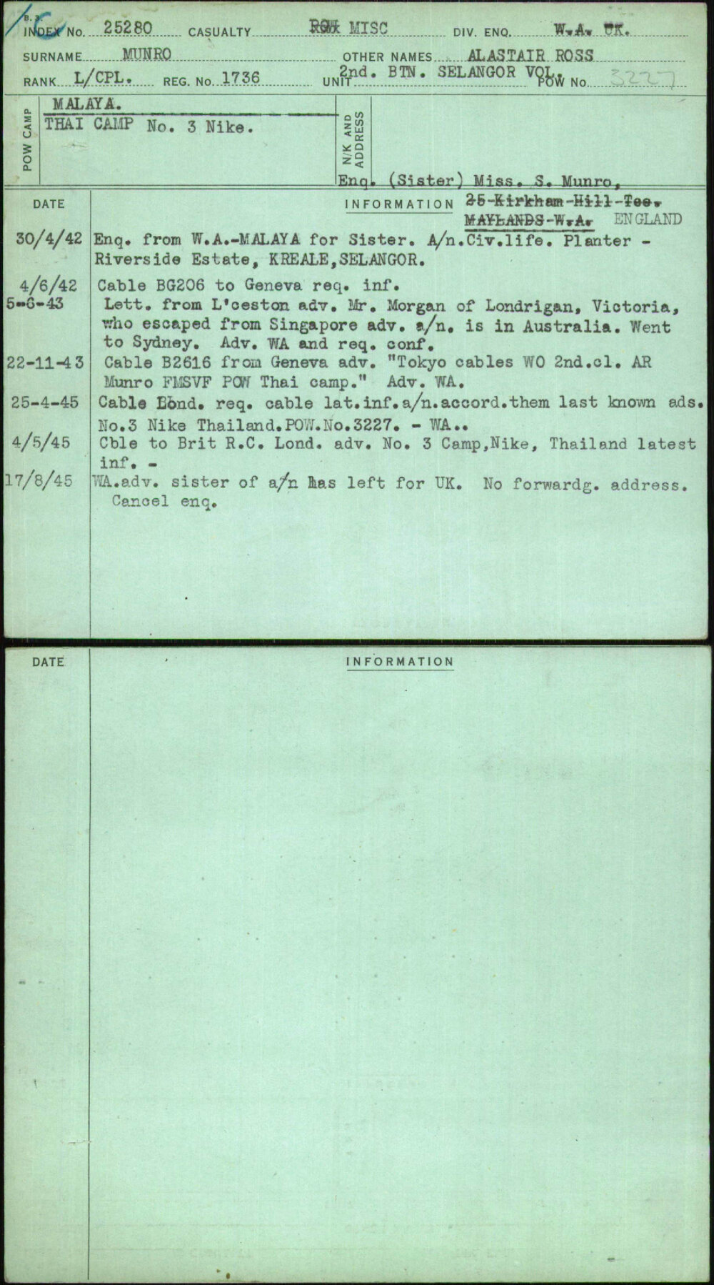 Munro, Alastair Ross, 1736