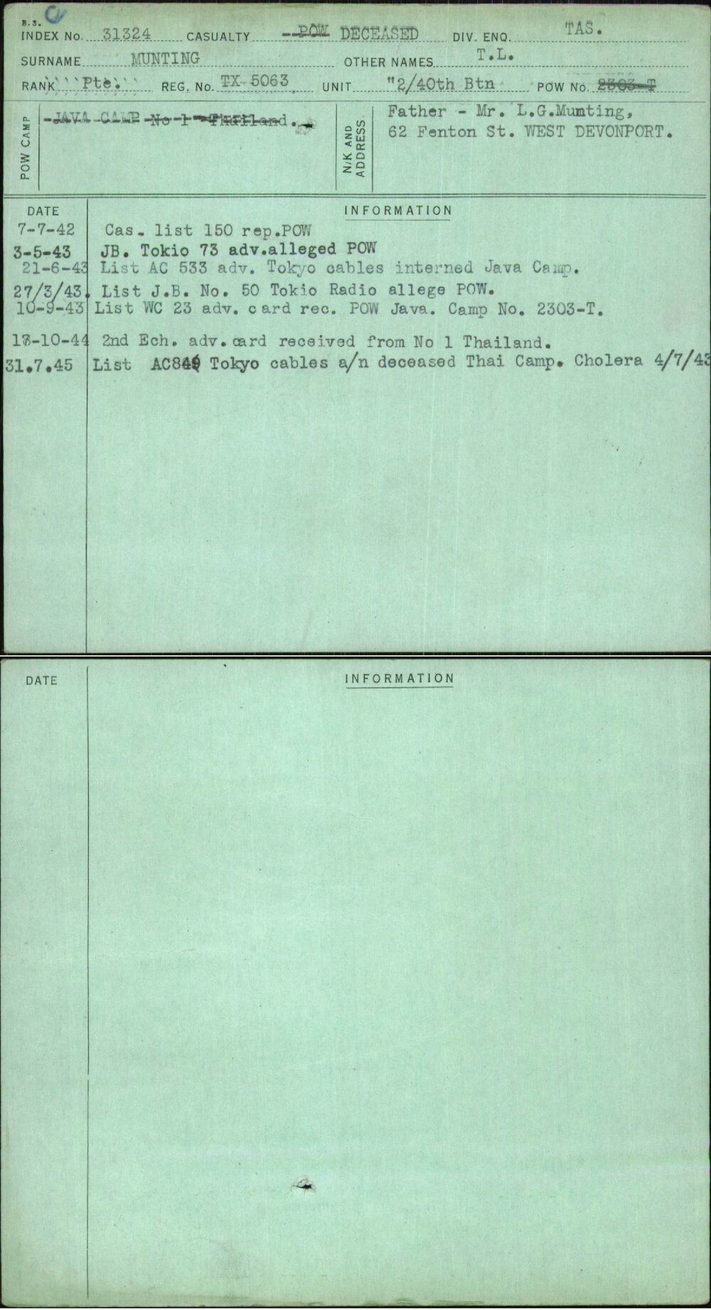 Munting, T L, TX5063