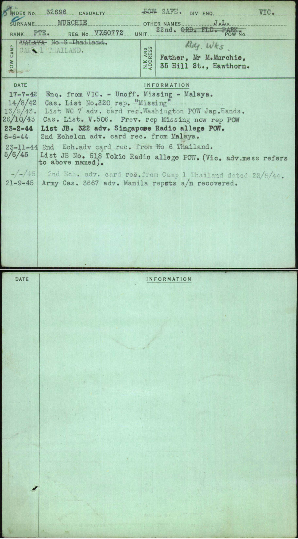 Murchie, J L, VX60772