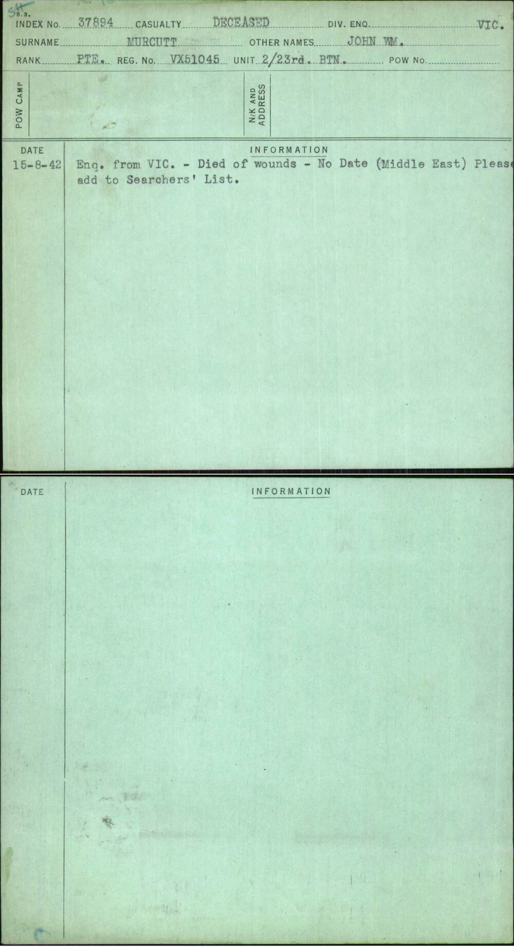 Murcutt, John Wm, VX51045