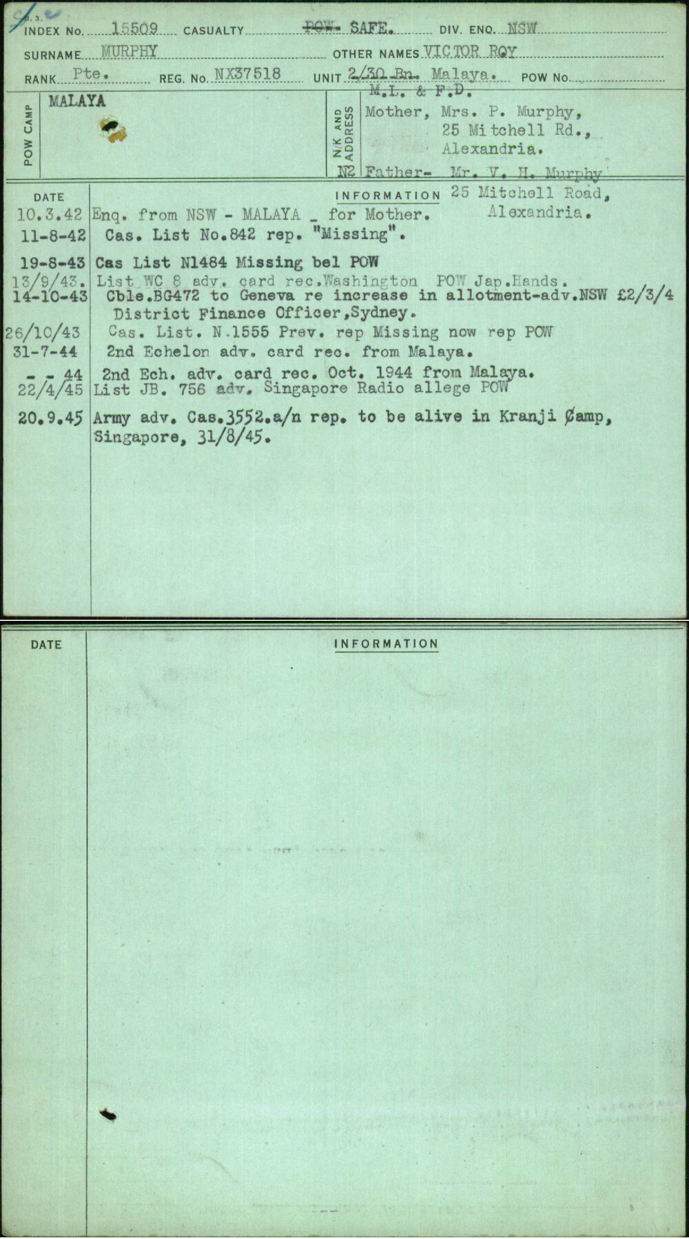 Murphy, Victor Roy, NX37518