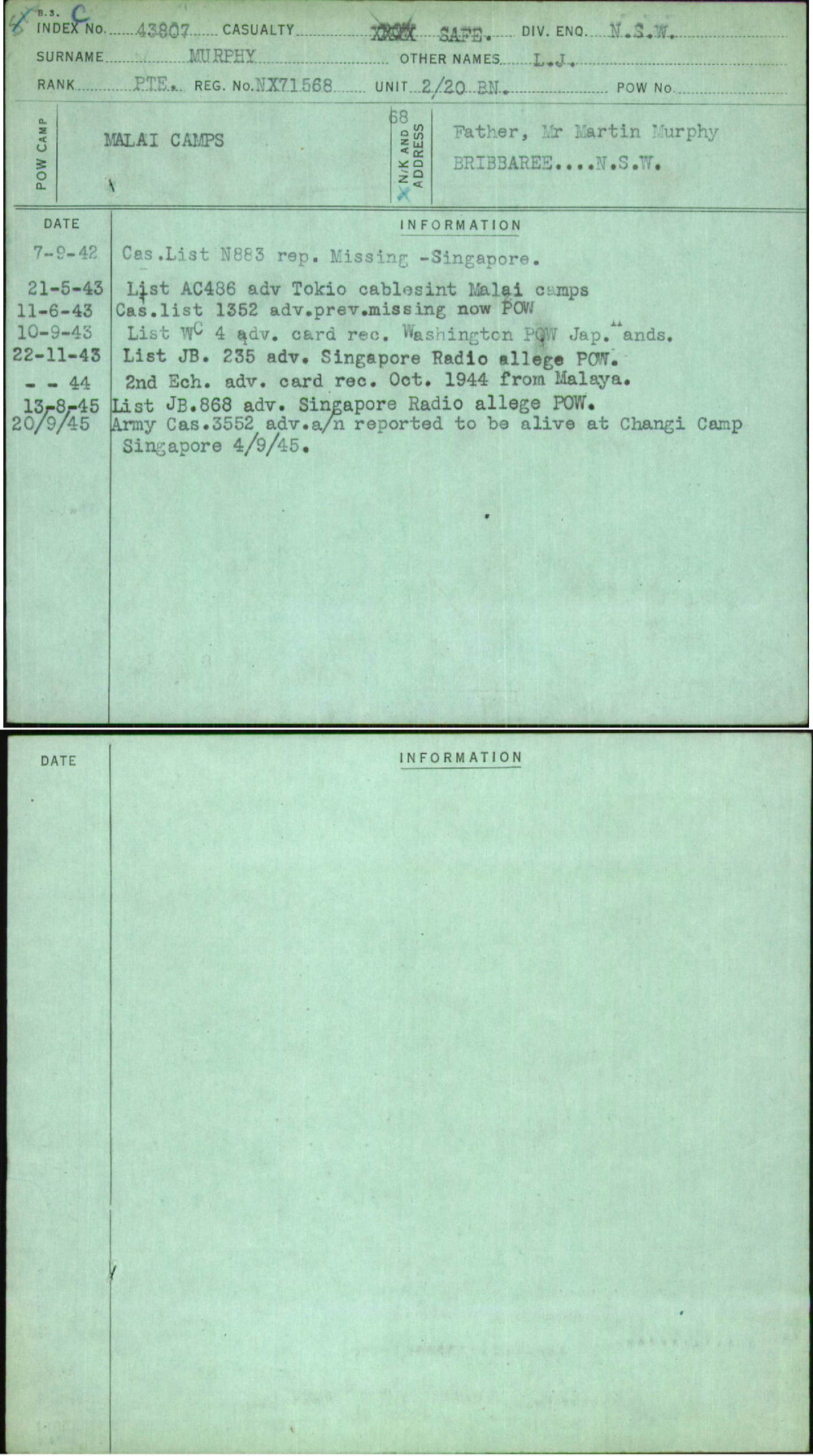 Murphy, L J, NX71568