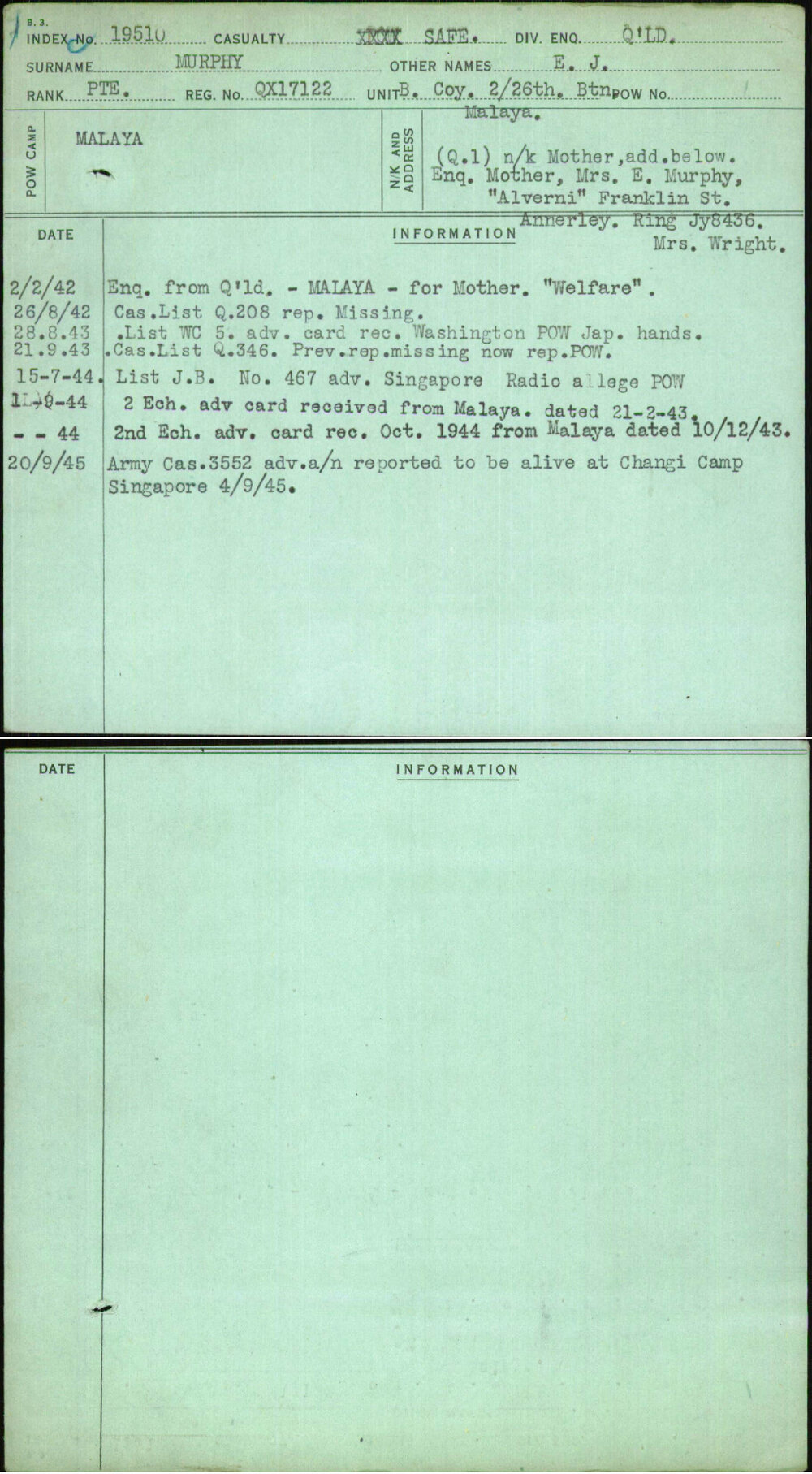 Murphy, E J, QX17122