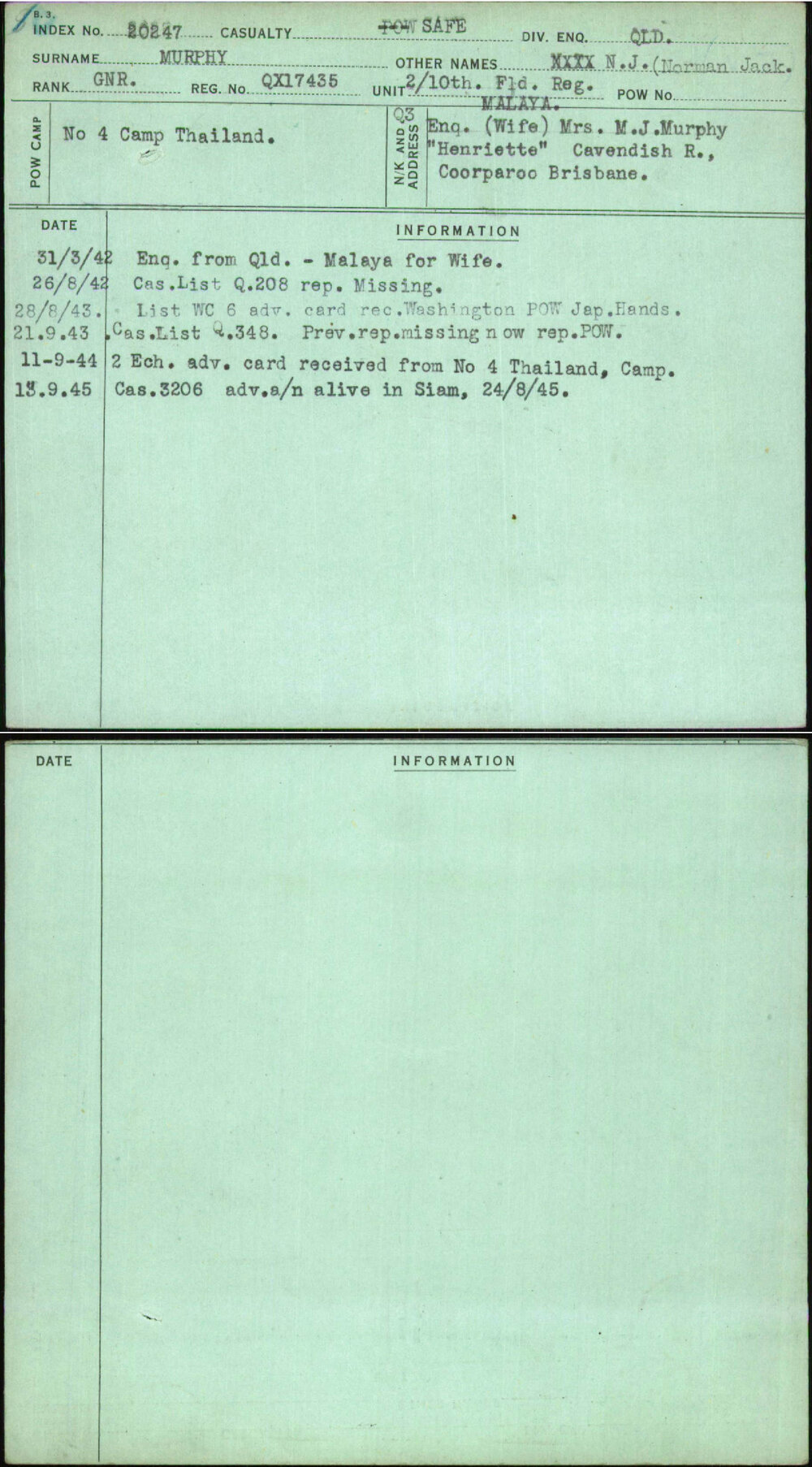 Murphy, N J (Norman Jack, QX17435