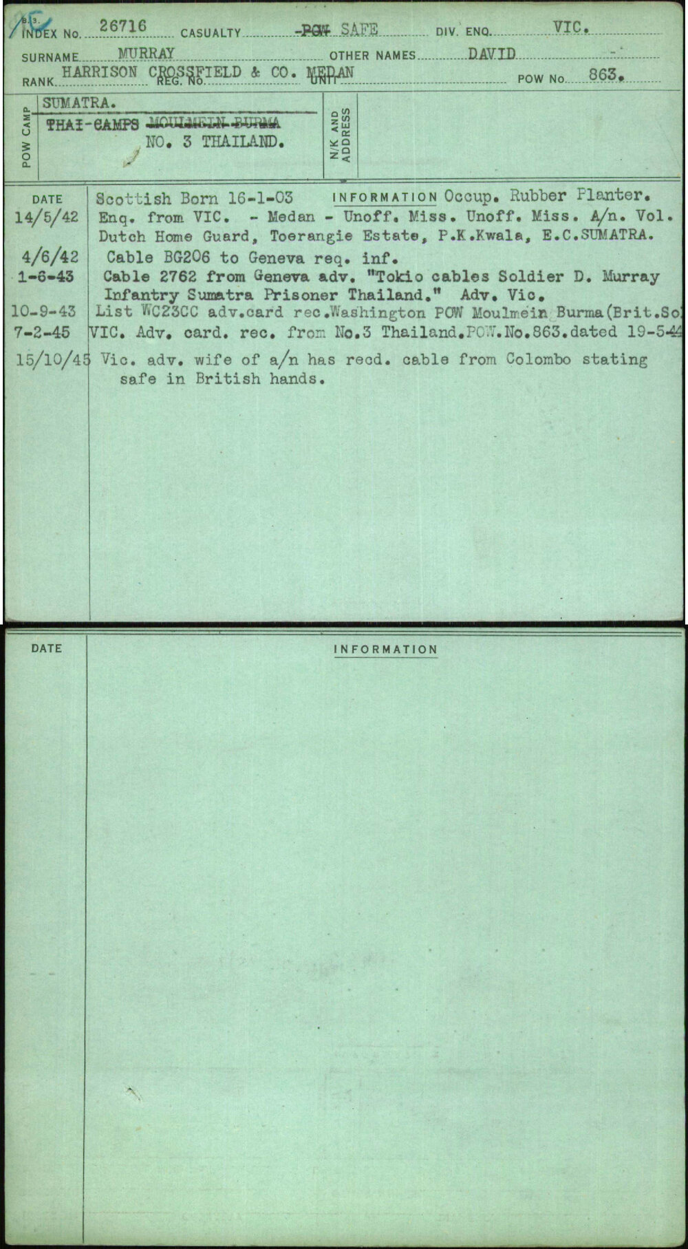 Murray, David, [No Service Number]