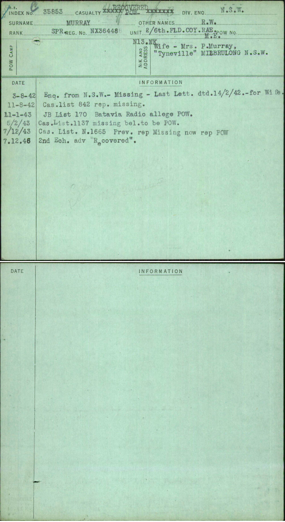 Murray, R W, NX36448