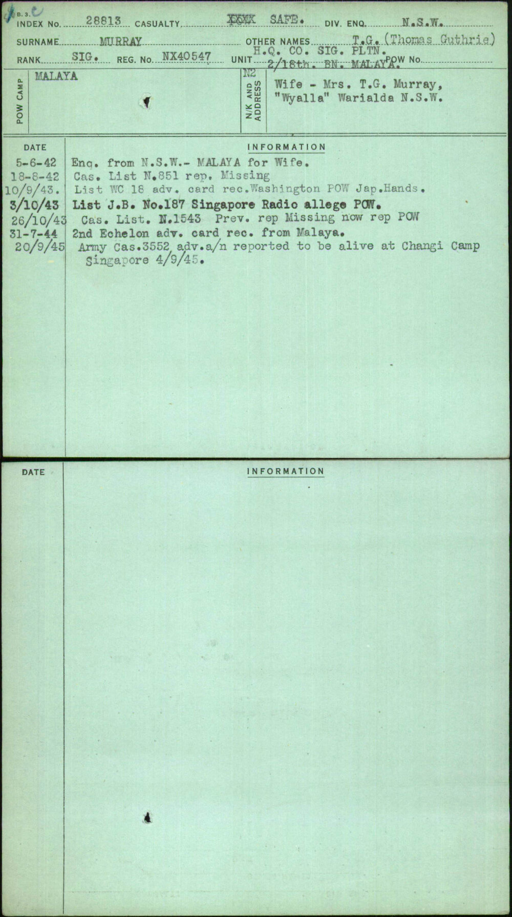Murray, T G (Thomas Guthrie), NX40547