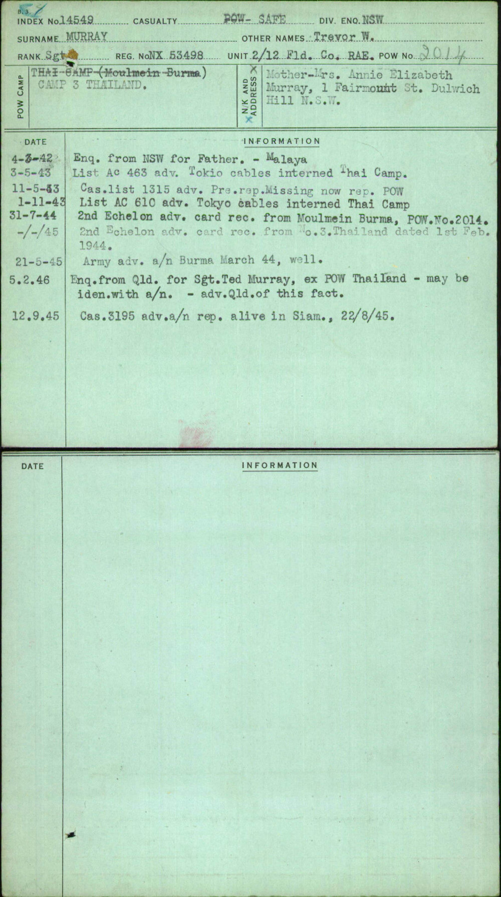 Murray, Trevor W, NX53498