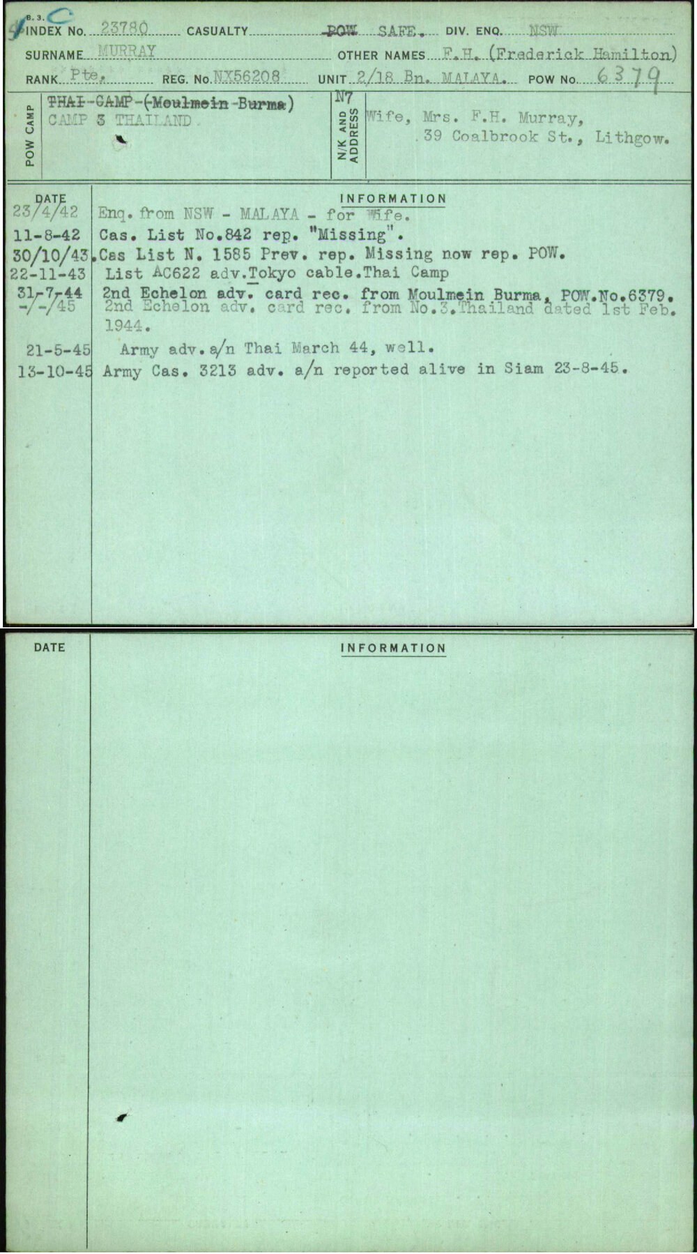 Murray, F H (Frederick Hamilton), NX56208