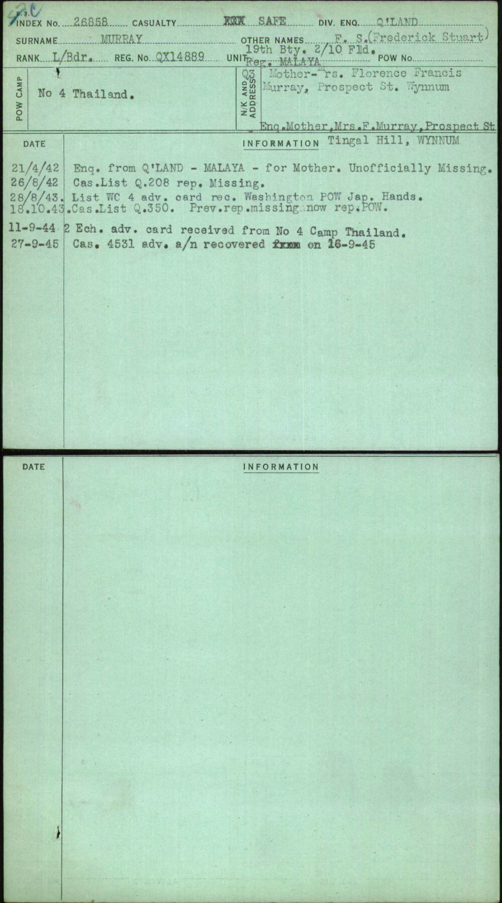 Murray, F S (Frederick Stuart), QX14889
