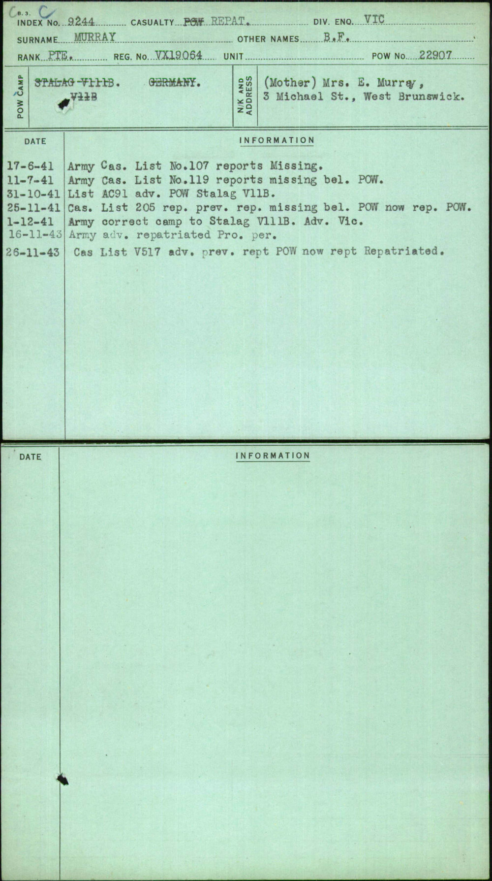Murray, B F, VX19064