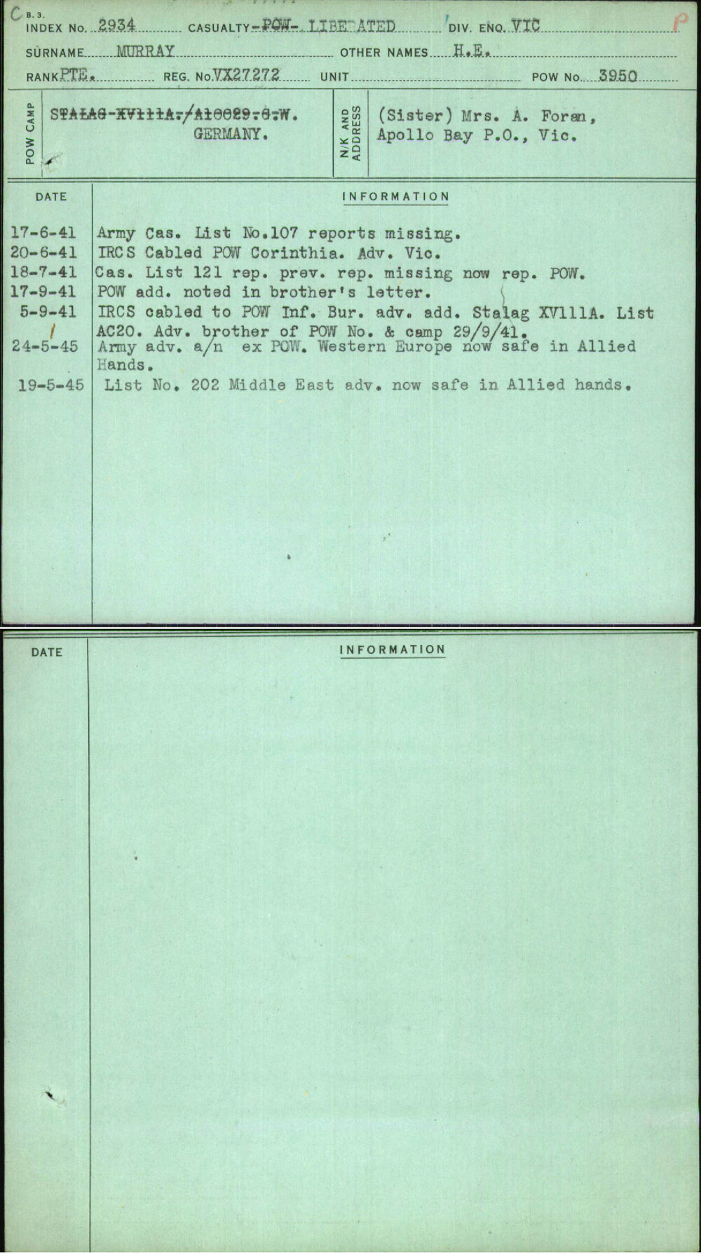 Murray, H E, VX27272