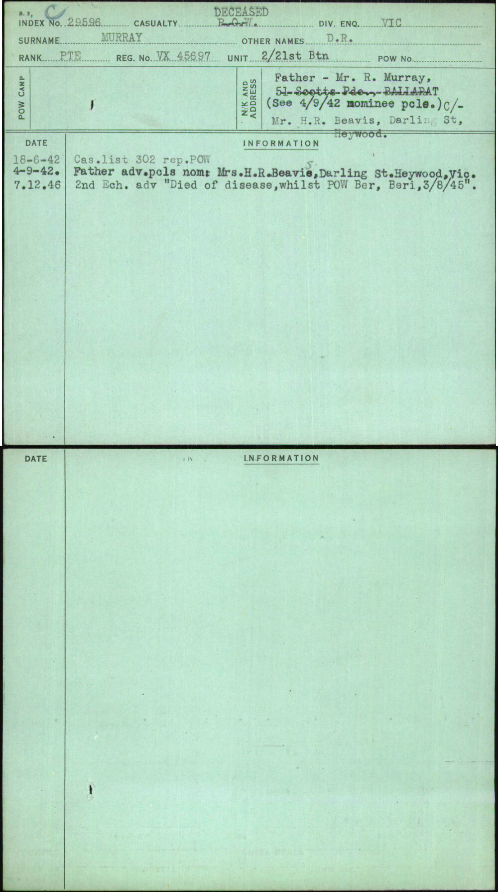 Murray, D R, VX45697