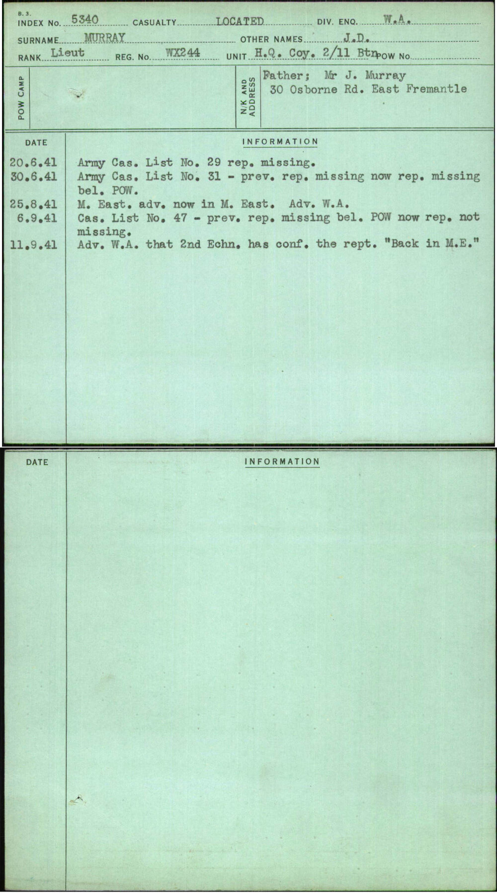 Murray, J D, WX244