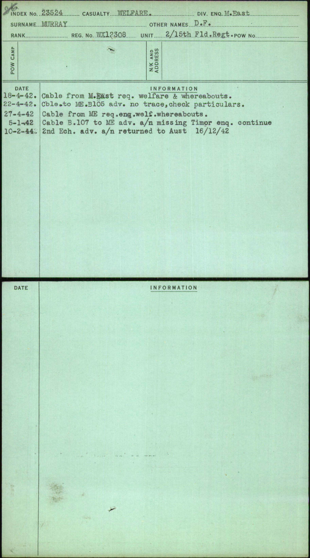 Murray, D F, WX12308