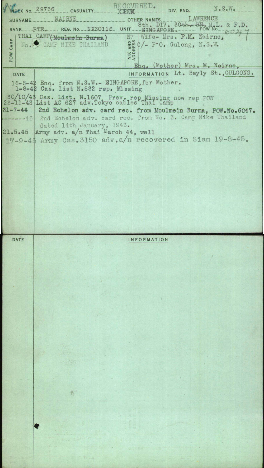 Nairne, Lawrence, NX30116