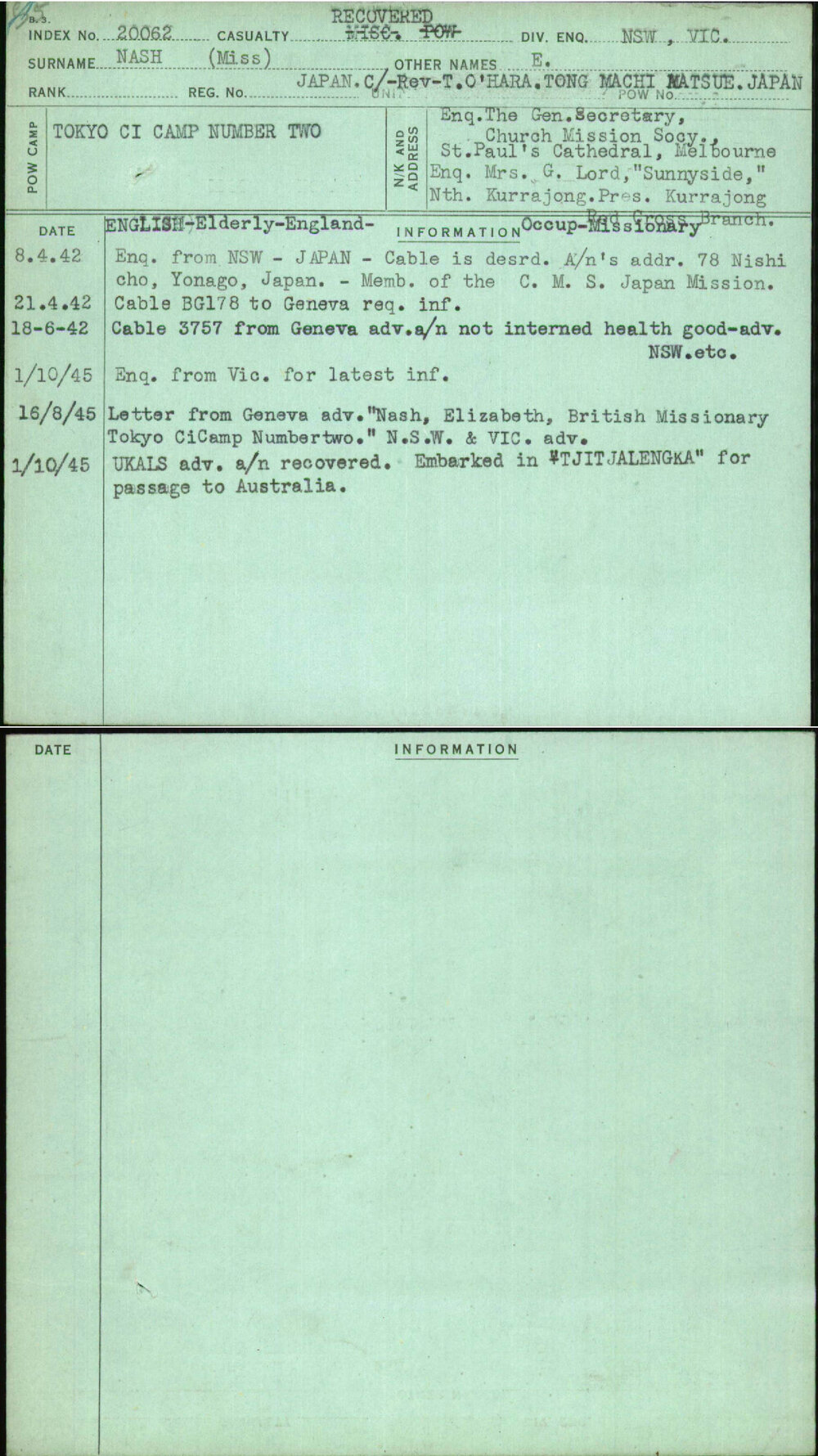 Nash (Miss), E, [No Service Number]