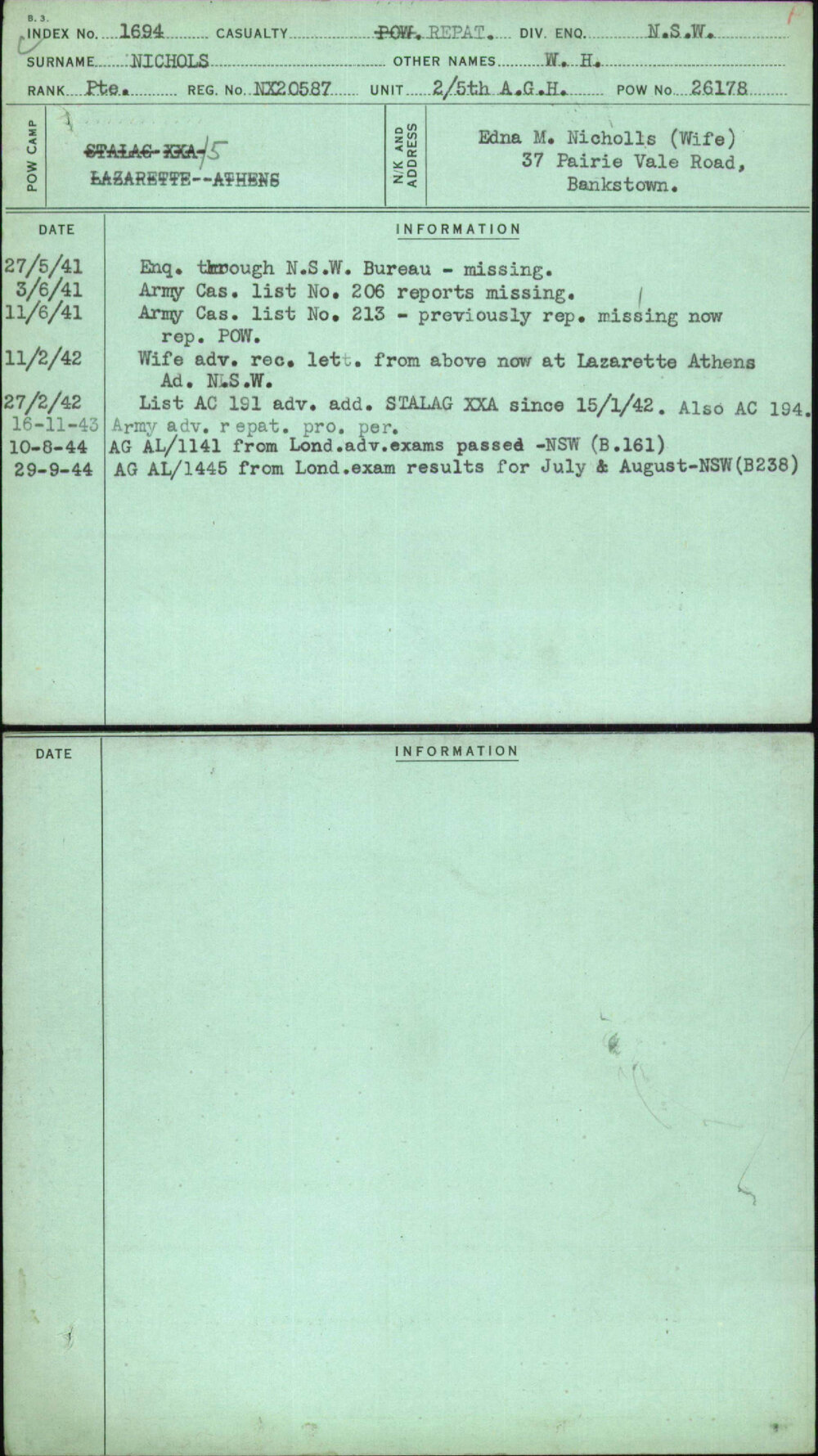 Nichols, W H, NX20587