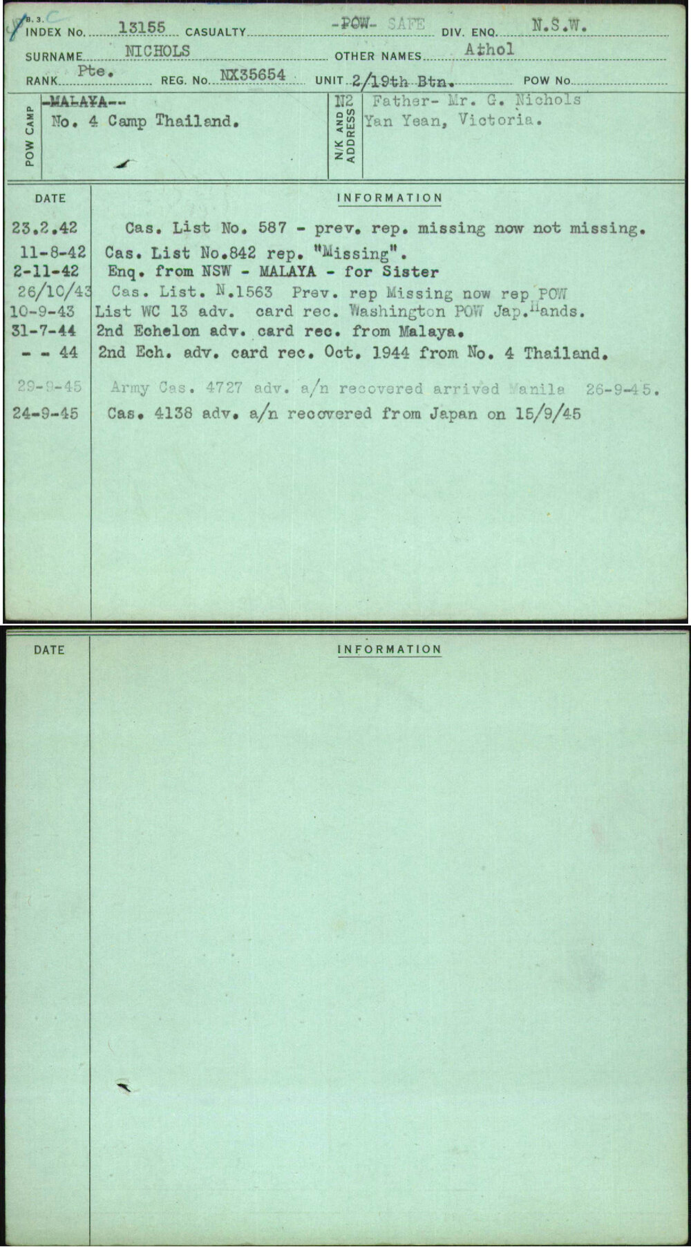 Nichols, Athol, NX35654