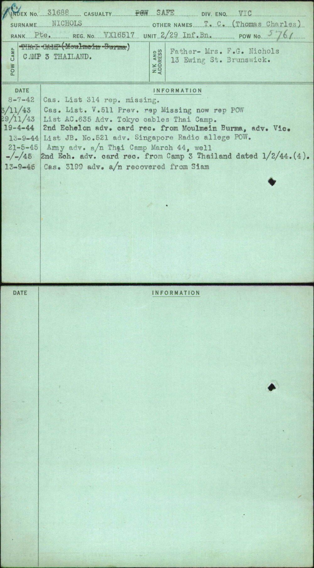 Nichols, T C (Thomas Charles), VX16517