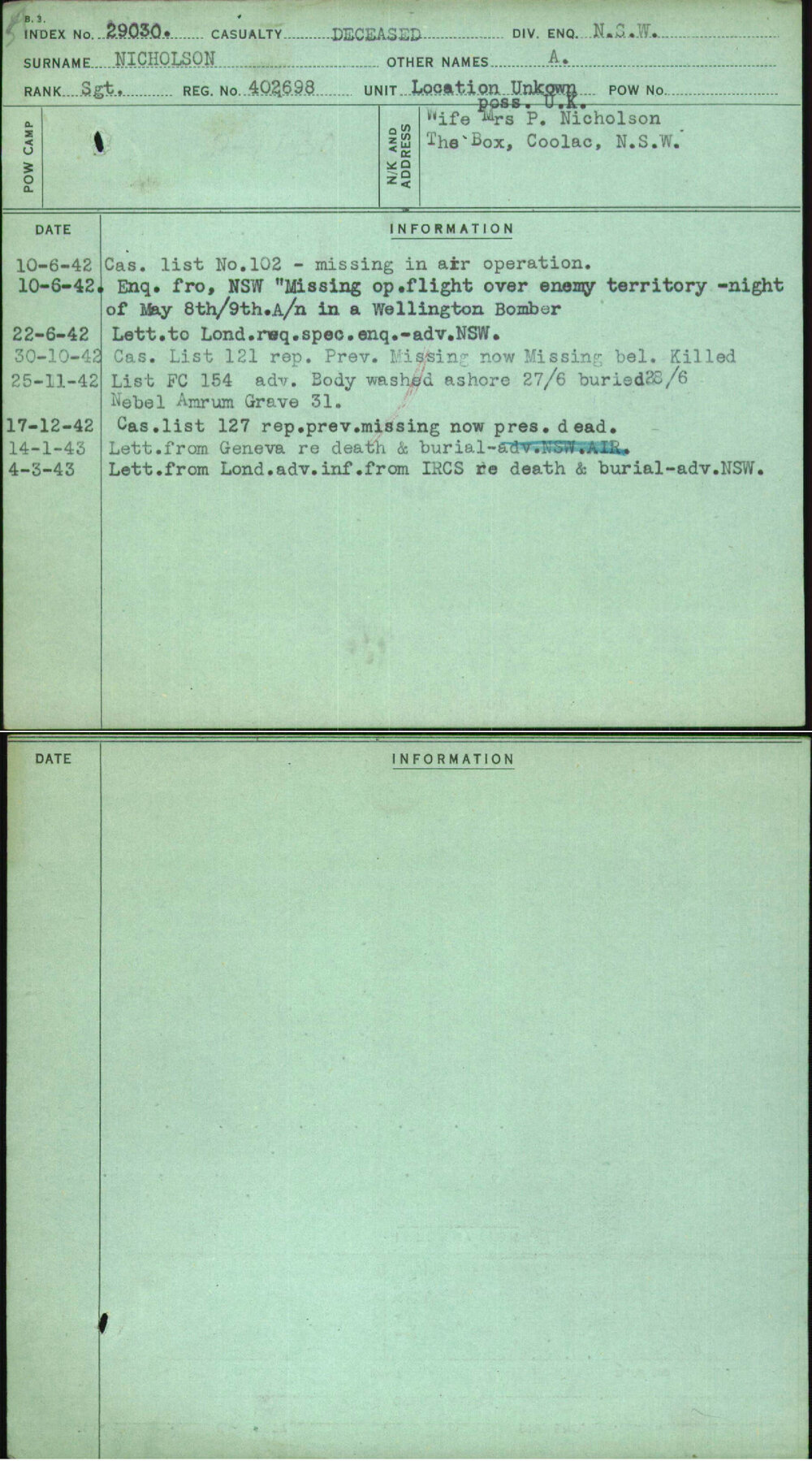 Nicholson, A, 402698