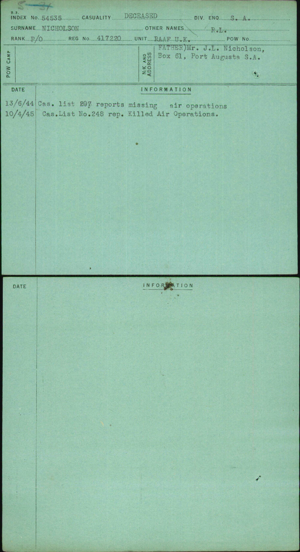 Nicholson, R L, 417220
